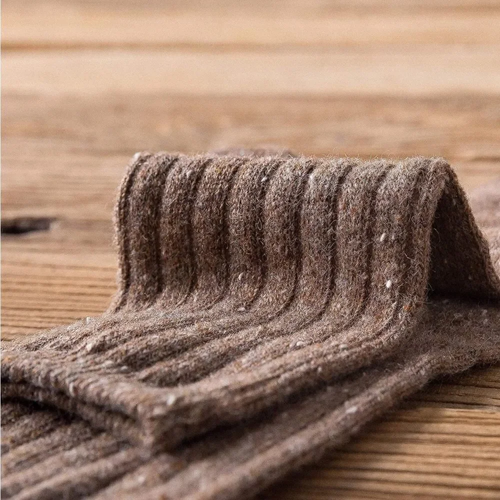Speckled Ribbed Merino Wool Blend Socks